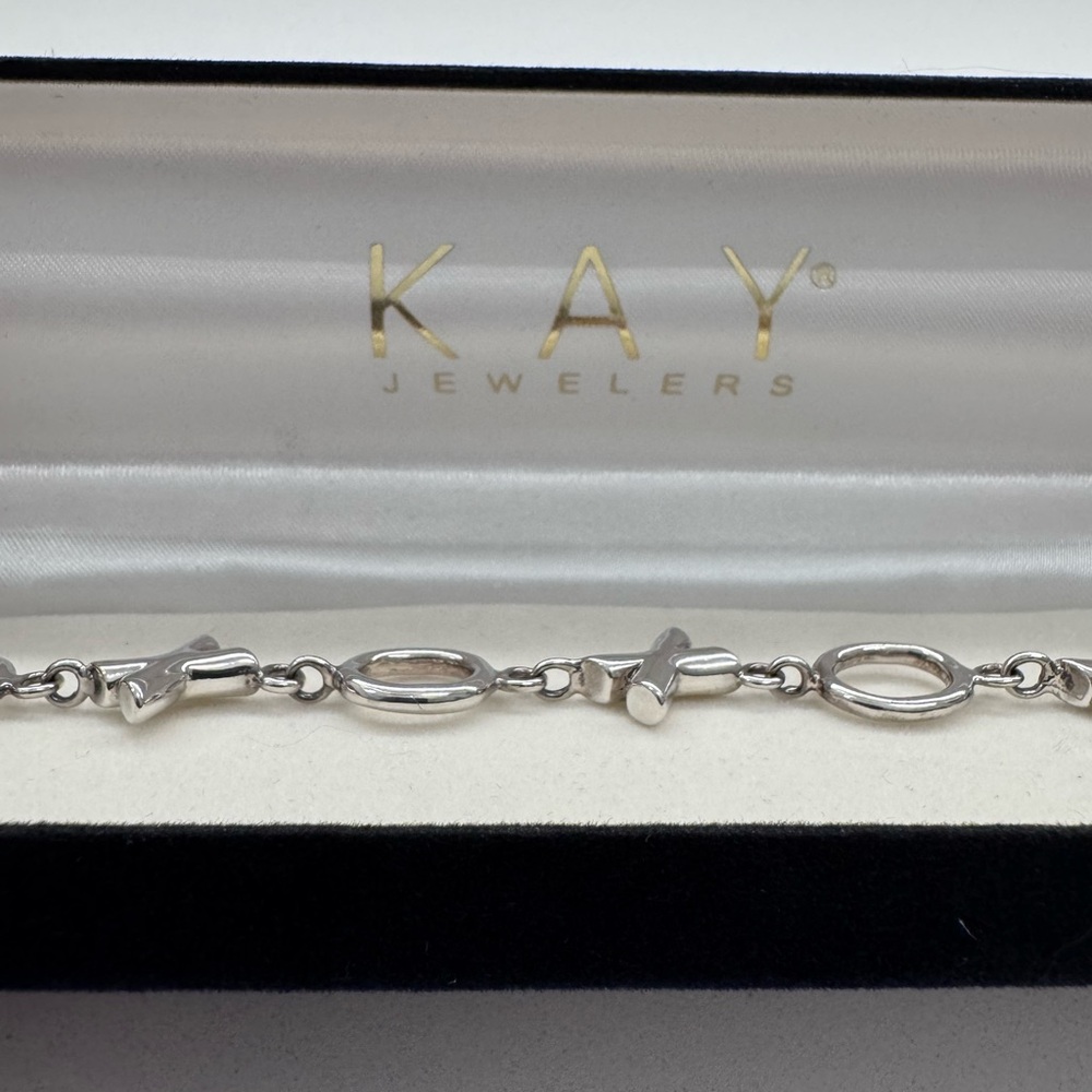 Vintage XO Sterling Silver Bracelet - Picture 5 of 7